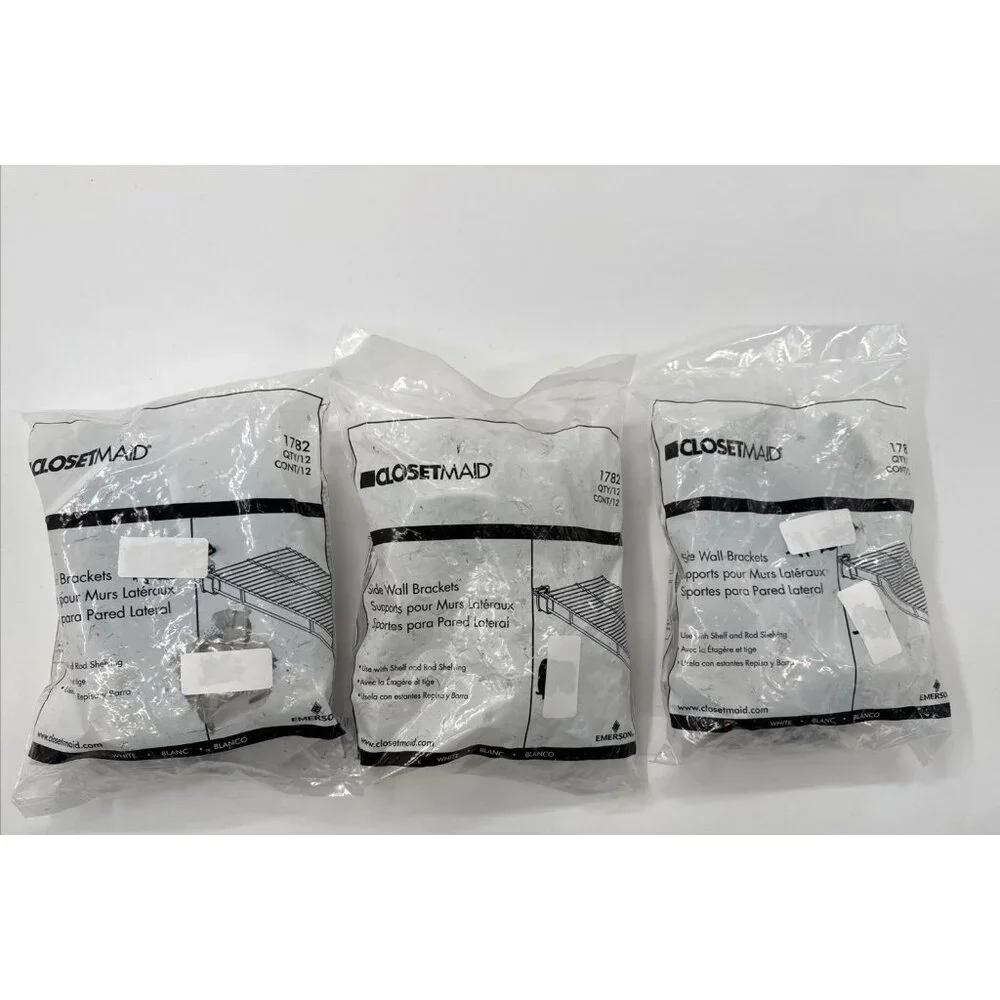 CLOSETMAID Side Wall Brackets 12 Pack 1782 With Mounting Hardware Drywall NEW